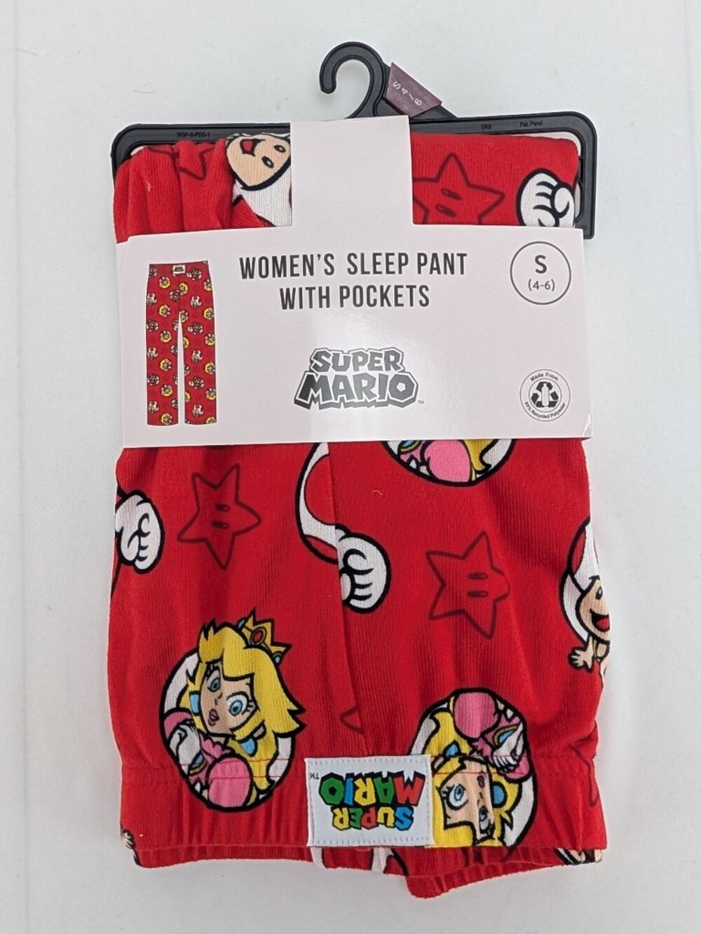 Super Mario Women's Sleep Pant with Pockets S Small 4-6 Sleepwear New